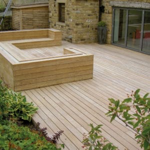 Garden deck before application of D1 Pro