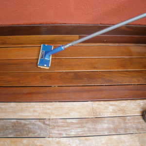D1 Pro being applied to a garden deck