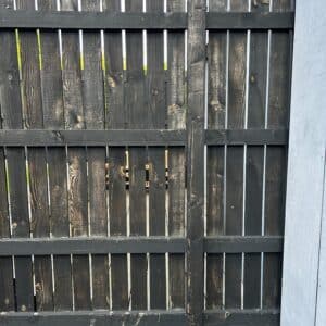 Fence before Shed & Fence Paint in Black