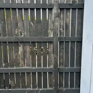 Fence before Shed & Fence Paint in Black