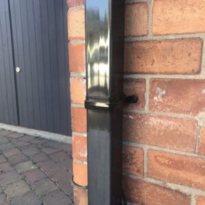 Before and after Polytrol on plastic guttering