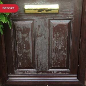 Before application of Polytrol on composite door