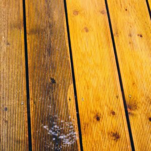 Before and after using Soapclean on exterior wood