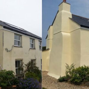 Farmhouse exterior renovation before and after using Owatrol's Emulsa Bond