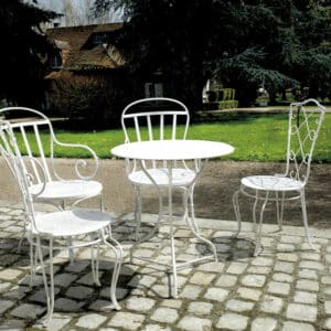 White Owatrol Deco on garden furniture