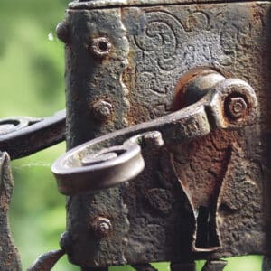 Rusted metal gate handle