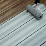 Decking Paint applied with a roller
