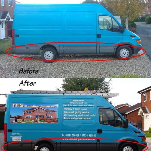 Polytrol colour restorer on a vans bumper