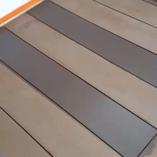 before and after application on a composite deck