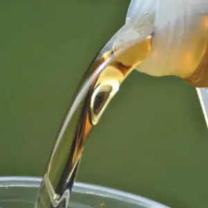 Decanting Marine Oil into a container