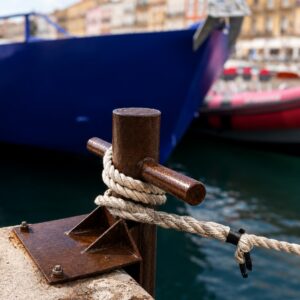 Marine Oil applied to a mooring bollard
