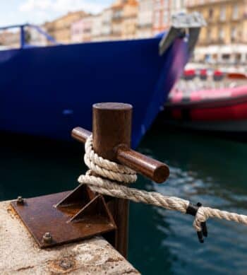 Marine Oil applied to a mooring bollard