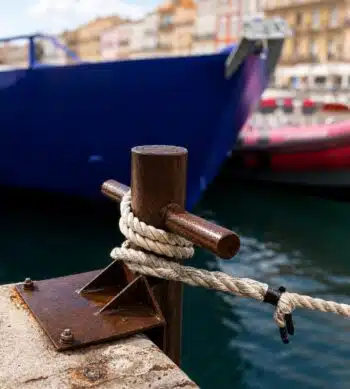Marine Oil applied to a mooring bollard