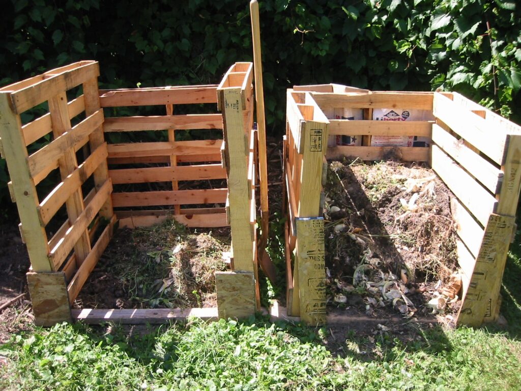 Compost bins made from pallets