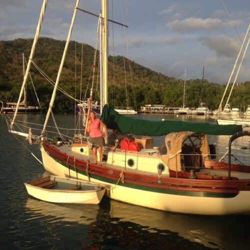 Boat's bulwarks and trim finished with Deks Olje D1