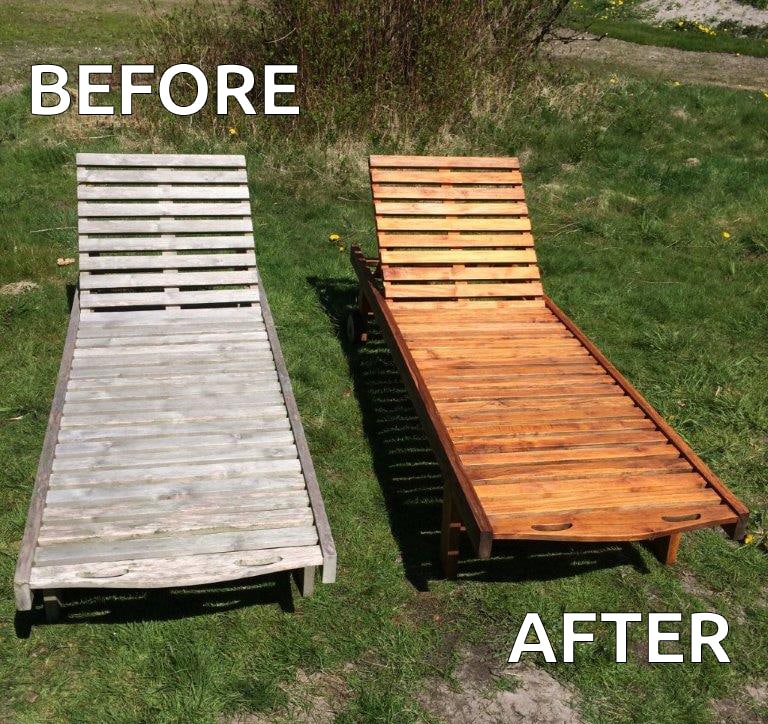 Wooden sun beds get a makeover with Textrol Owatrol Direct