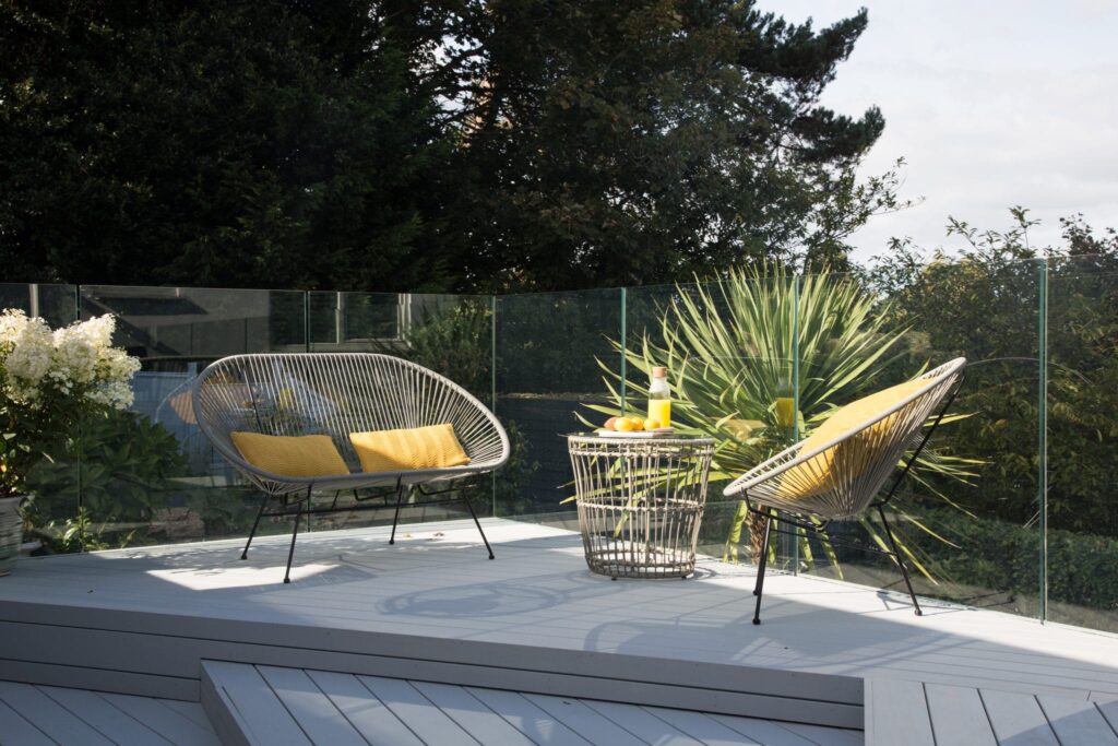 Chairs on the deck finished with Decking Paint close up Chairs on the deck finished with Decking Paint close up