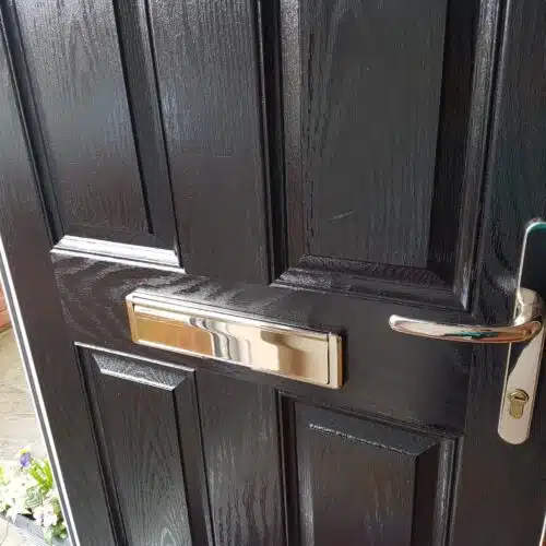 Polytrol used to revive black composite door