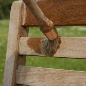 D1 being applied to a garden chair