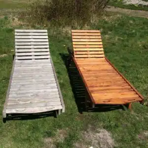 Before and after Textrol on sun lounger