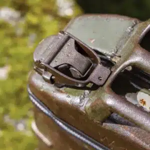 Close up of jerrycan finished with Owatrol Oil by Glenguardian