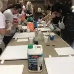 Paint pouring artist uses Floetrol at an event