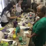 Paint pouring artist uses Floetrol at an event