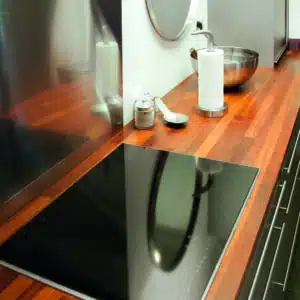 Acryl Vernis applied to kitchen counter