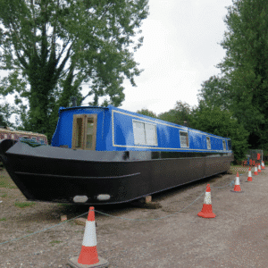 Narrow boat ready for storage