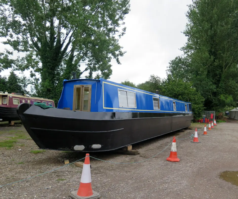 Narrow boat ready for storage