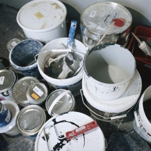 empty paint cans