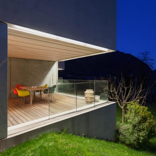 beautiful deck with mood lighting