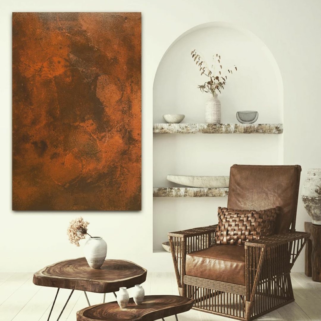 Rust Spirit applied to wall art by GK Designs