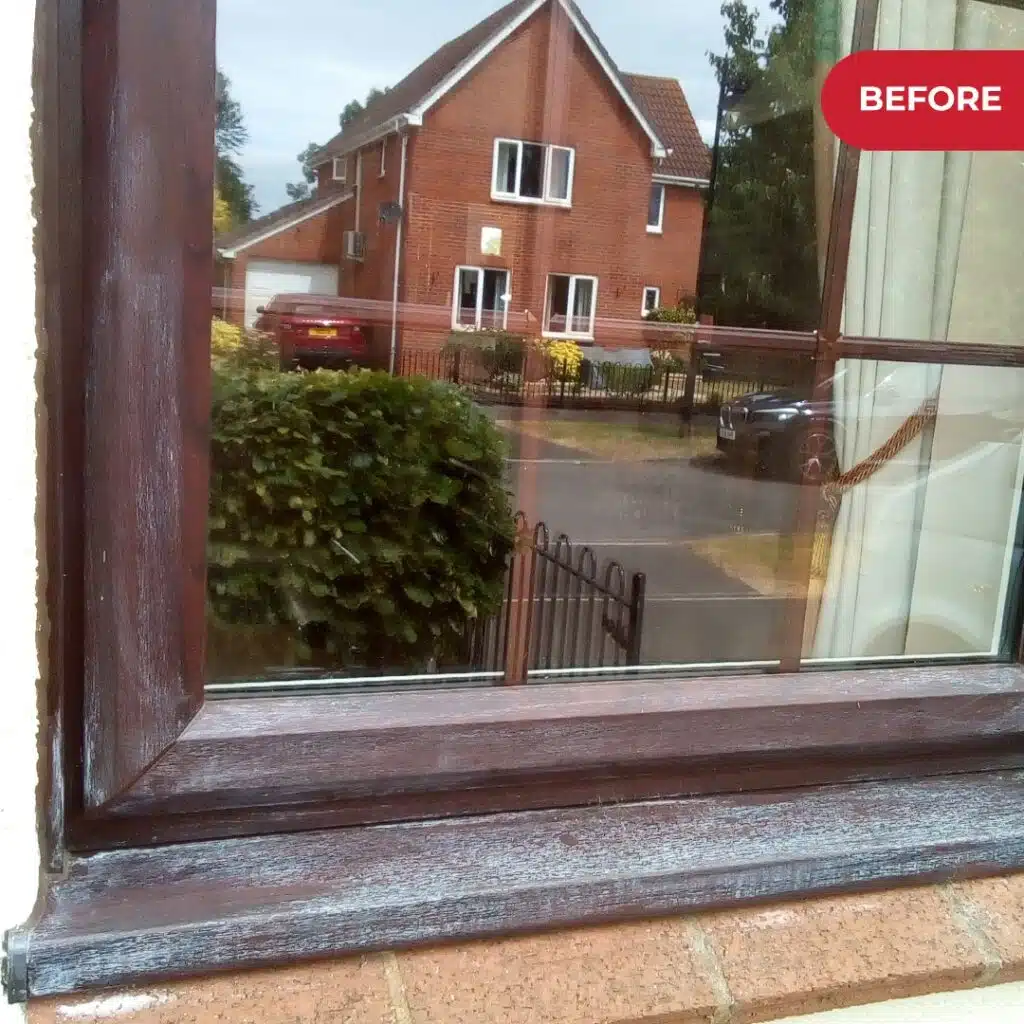 Before Polytrol on window frames