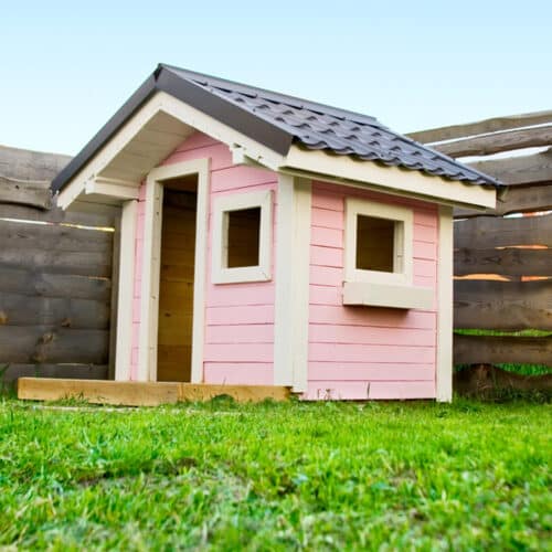 Playhouse painted pink
