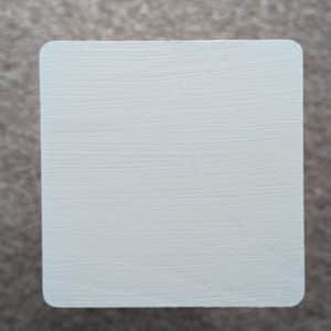 Aged Grey Decking Paint swatch - applied to new pine wood in natural lighting.