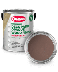 Bark Brown Decking Paint Swatch with tin