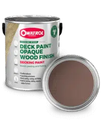 Bark Brown Decking Paint Swatch with tin