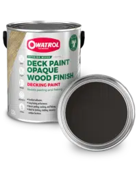 Black Decking Paint Swatch with tin