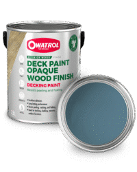 Blue Decking Paint Swatch with tin