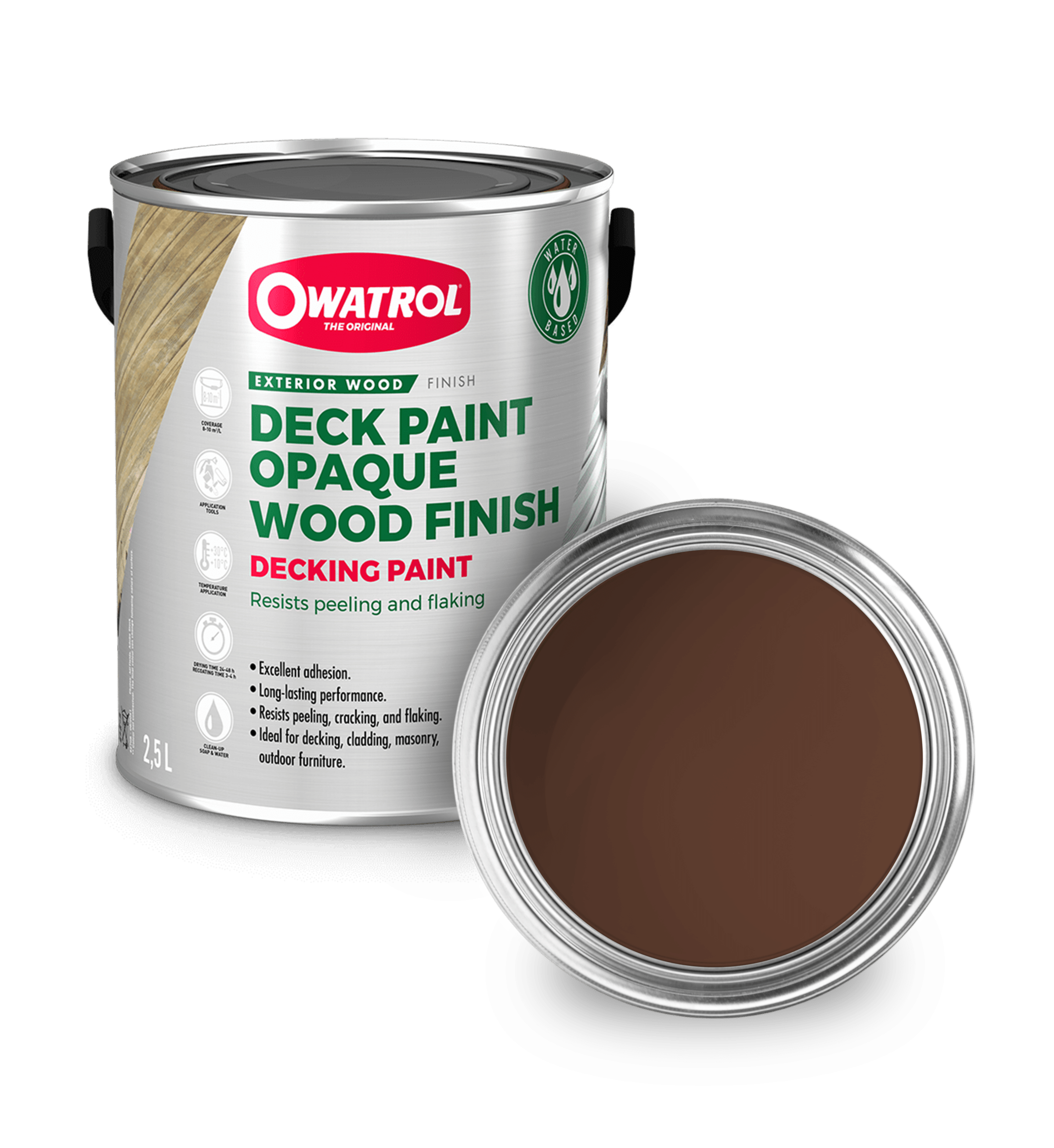 Coffee Decking paint swatch with tin