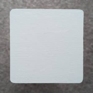 Traditional Grey Decking Paint swatch - applied to new pine wood in natural lighting.