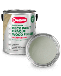 Traditional Grey Decking Paint swatch with tin