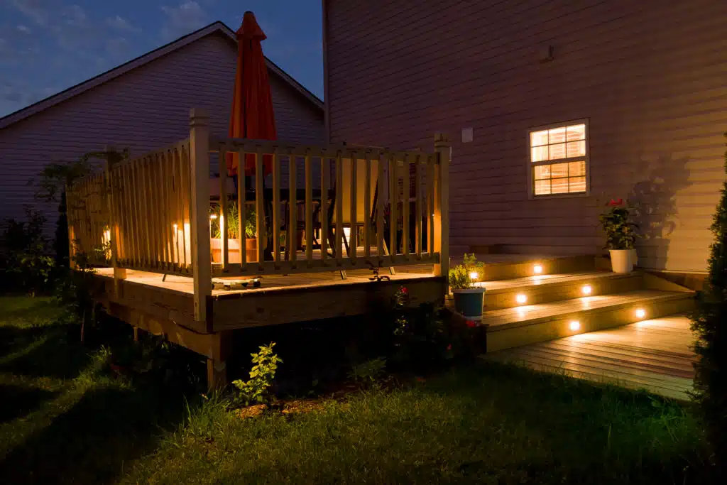 Garden deck with lighting