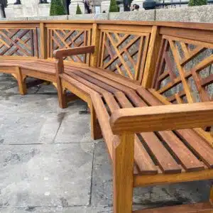Close up of Owatrol Textrol HES used by Branson Lesiure on benches in London