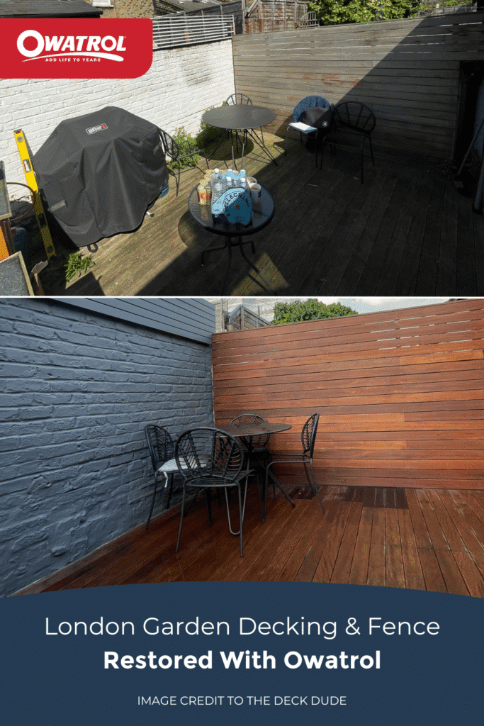 London garden decking and fence restored with Owatrol by The Deck Dude - Pinterest