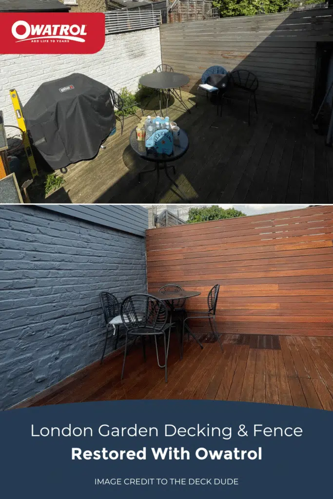 London garden decking and fence restored with Owatrol by The Deck Dude - Pinterest