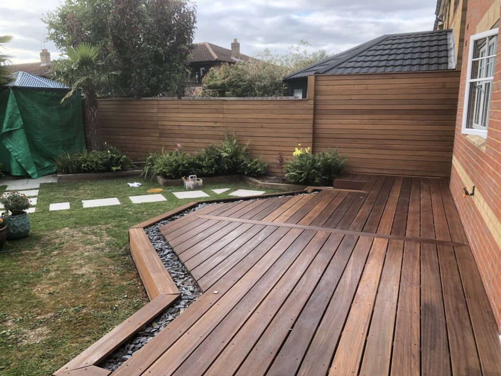 red balau deck after D1 Pro and cedar fence after Aquadecks - by Roger