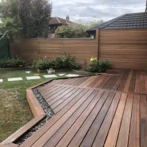red balau deck after D1 Pro and cedar fence after Aquadecks - by Roger
