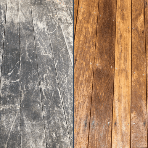iroko deck before and after by R&A Pressure Washing Services